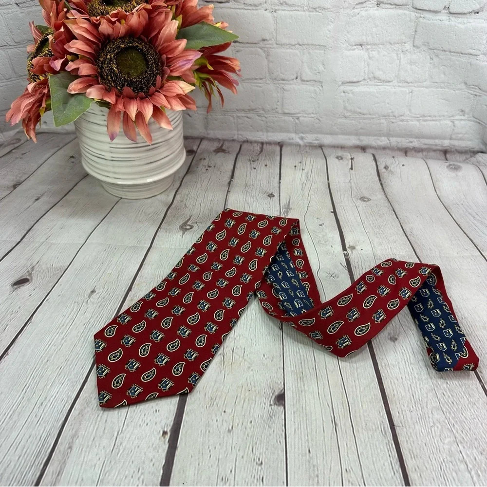 vintage tommy hilfiger silk neck tie preppy business office attire